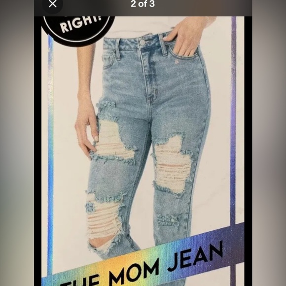 NWT Tinseltown Women's Deconstructed Skinny hi-rise Blue Jeans - Picture 4 of 6